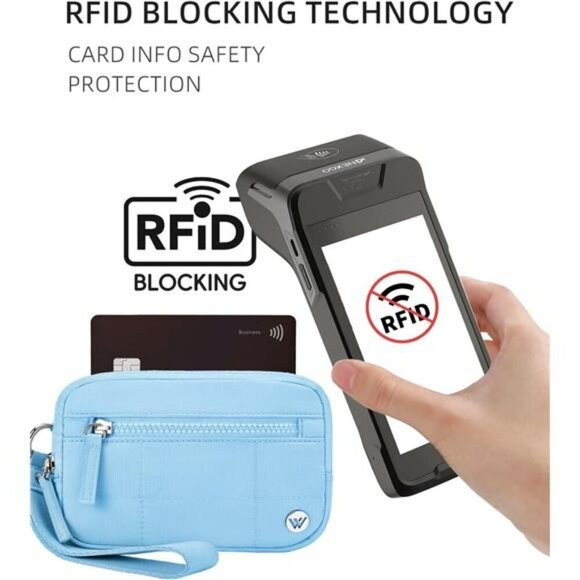 Westbronco RFID Wristlet Wallet Women Quilted Travel Purse Phone Organizer - Picture 4 of 7